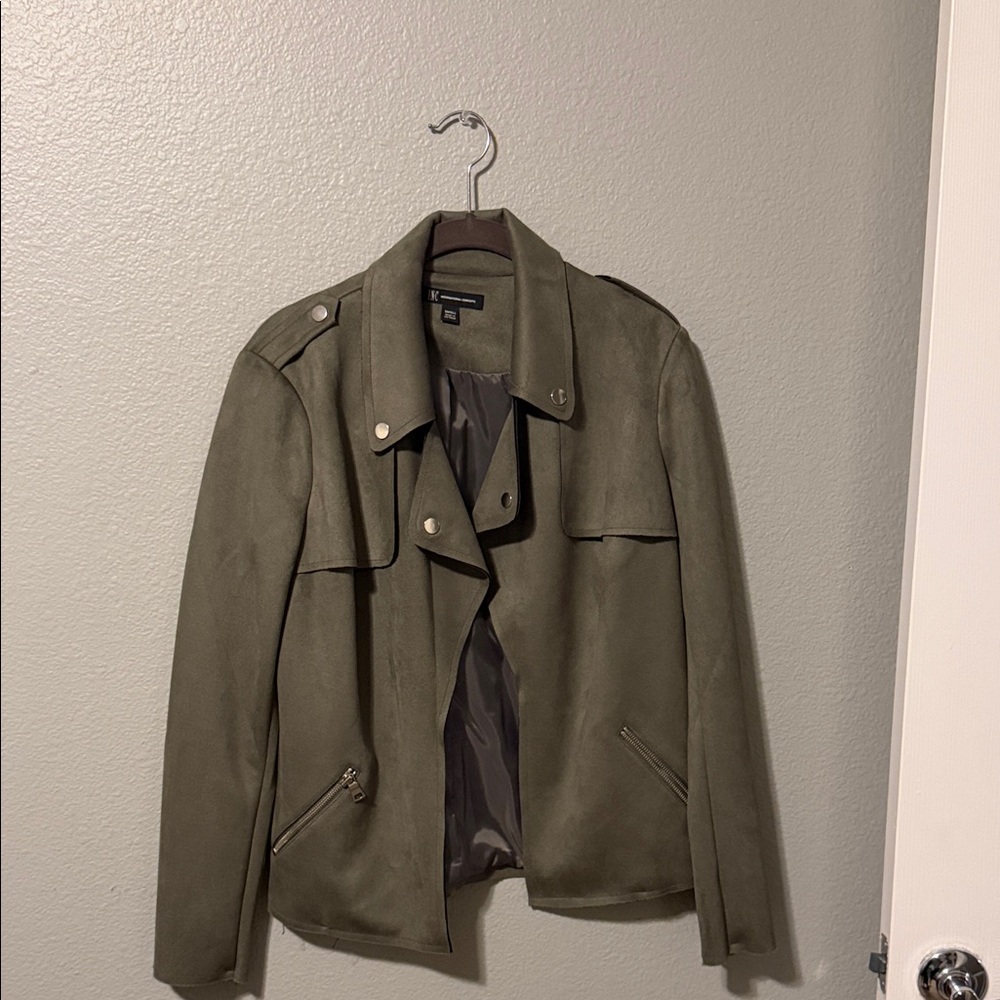 INC International Concepts Khaki Suede Jacket